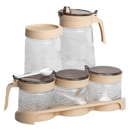 5pc Glass Condiment Combination Set