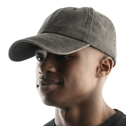 Picture of Berlin Men's Washed Peak Cap - Black