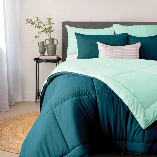 Picture of Teal/Light Teal Comforter 3pc Set - King 230x220cm