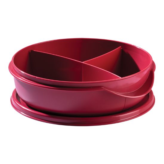 Picture of 3 Division Bowl with Lid Rose - 1lt