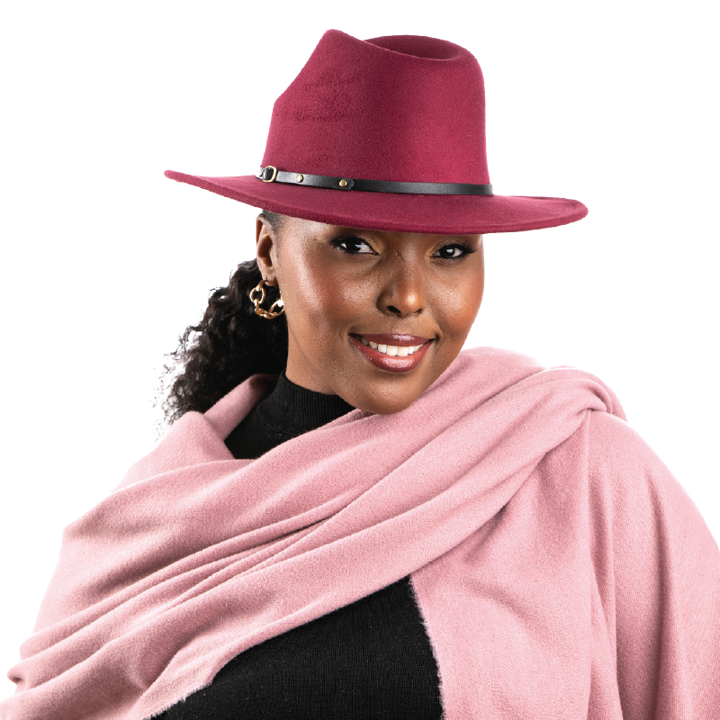 Amora Fedora - Burgundy|Table Charm Direct