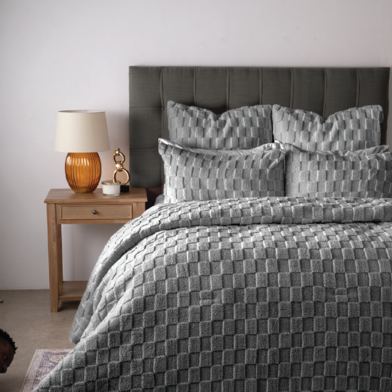 Picture of Mia Comforter Set 3pc - Grey - Super King
