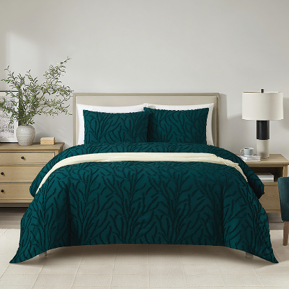 Picture of Asha Duvet Cover 3pc Set-Teal-Queen-230x200cm